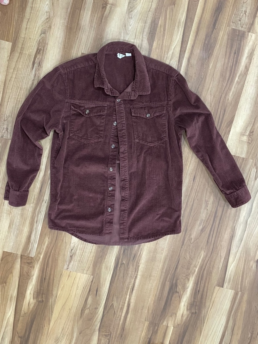 Roxy Let It Go Brown Heavyweight Corduroy Boyfriend Shacket Top Size S